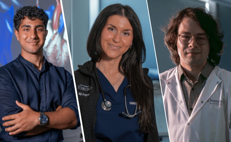 Collage of headshots from all three students featured in article.